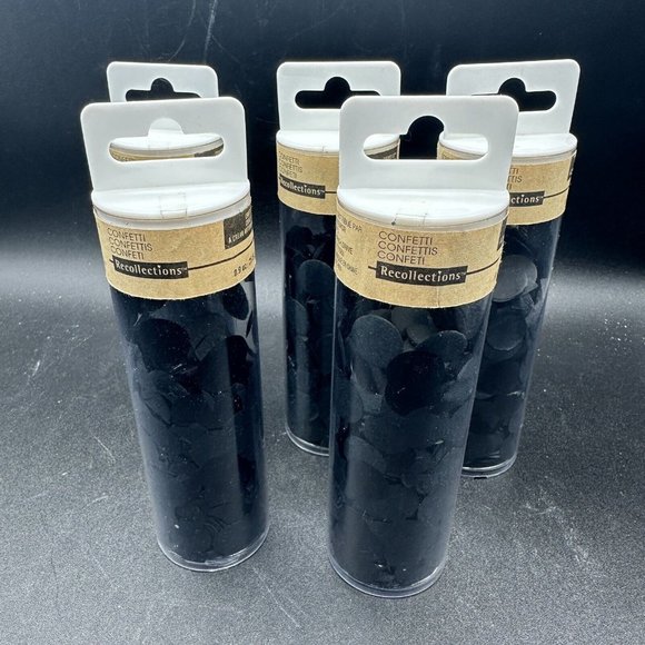 Packed Party Confetti Tubes Black Table Scatter Party Decorations Lot of 5 - Picture 1 of 6